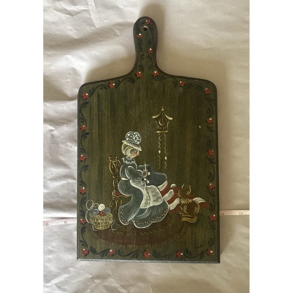 Hand Painted Decorative Folk Art Cutting Board Patriotic Farmhouse Americana